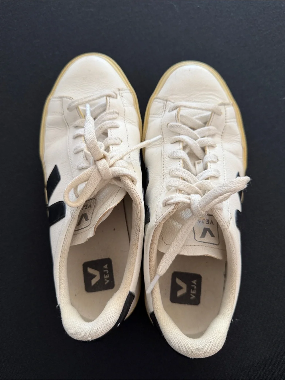Veja Espalar Leather Sneakers with Black V Detail